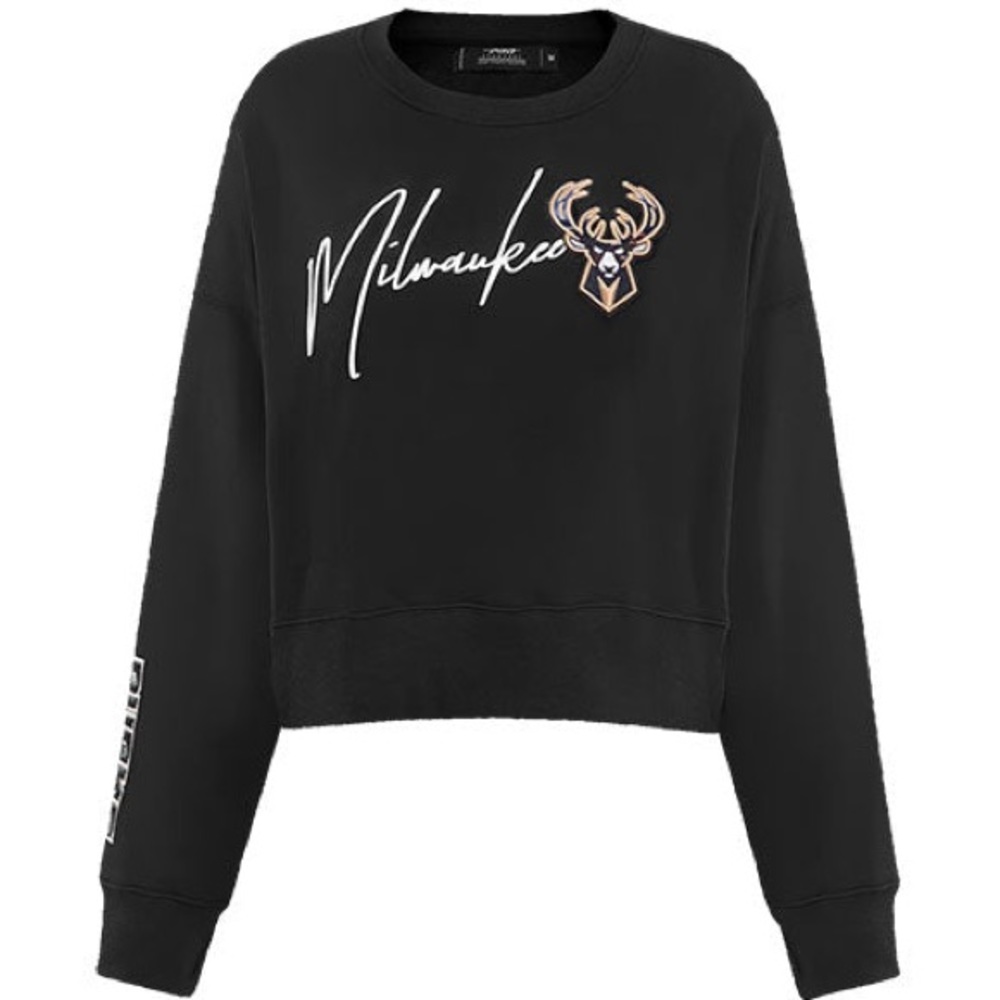 NWT Women's Pro 2023-24 Edition City Scape Milwaukee Bucks Crewneck Sweatshirt